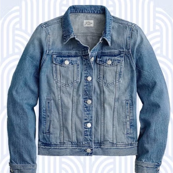 J. CREW BUTTON FRONT CLASSIC DENIM JEAN TRUCKER JACKET WOMENS SMALL - Picture 4 of 9